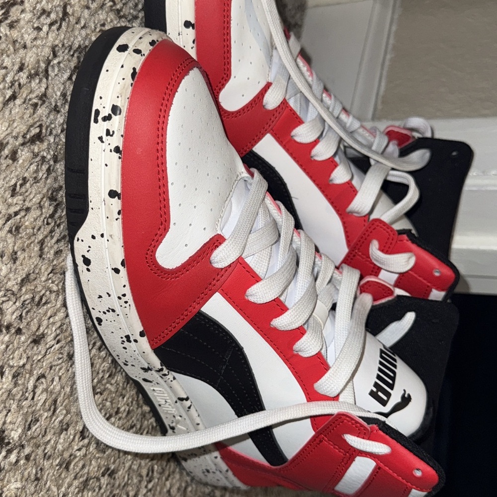 Puma Black and Red Athletic Shoes